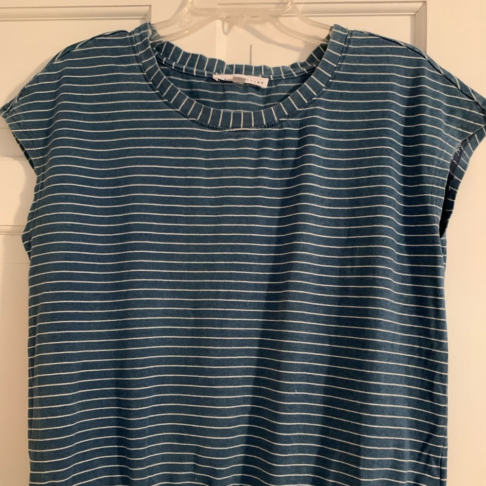 Blue and white stripe sleeveless top. Size small